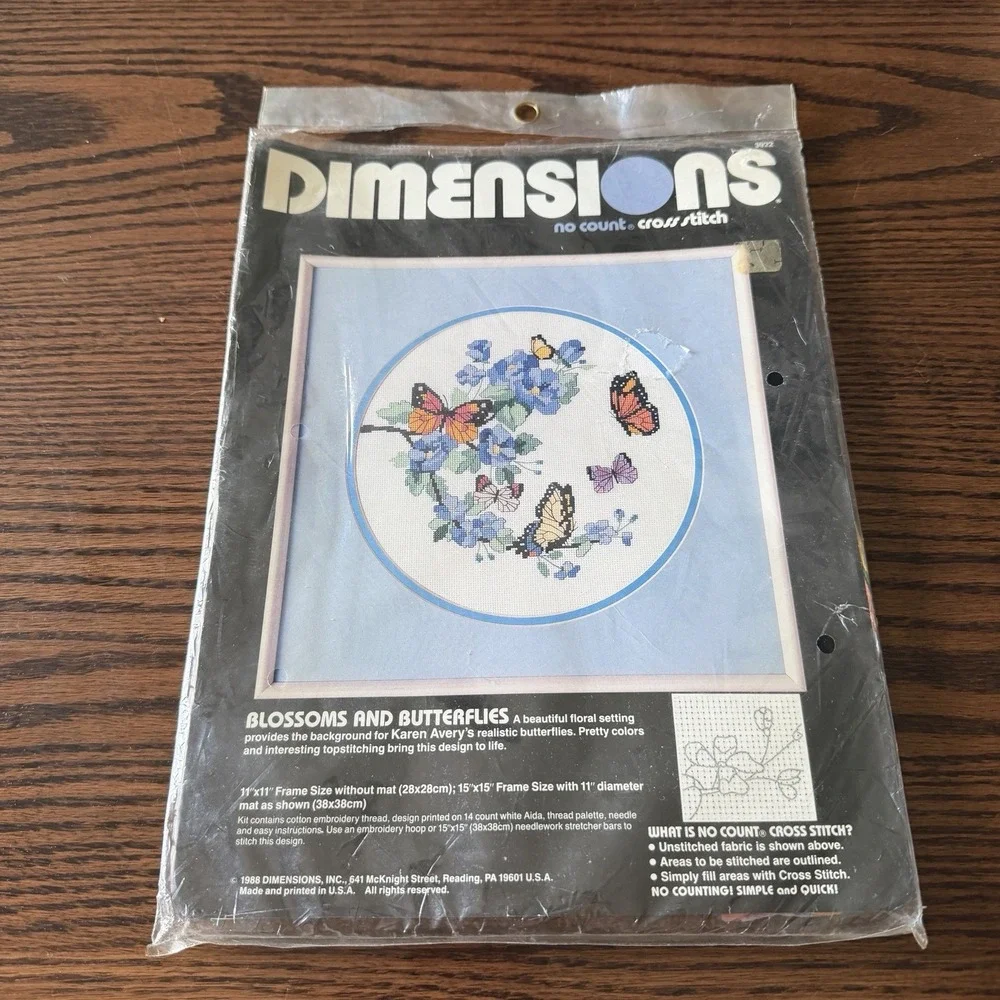 Dimensions Blossoms and Butterflies Needlepoint COMPLETE Kit